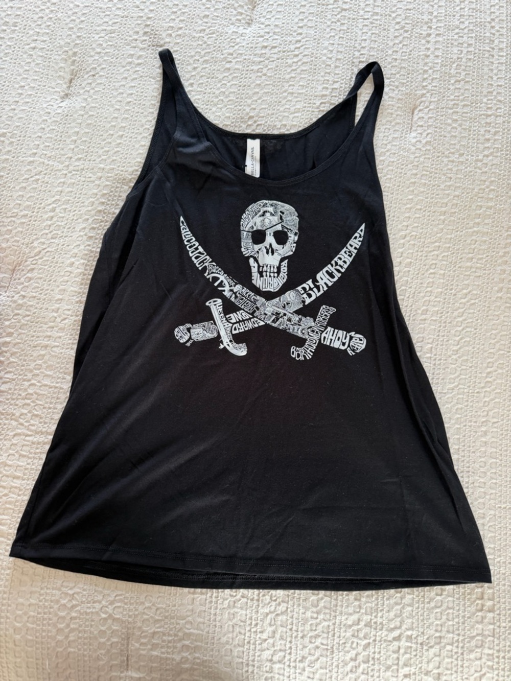 Bella Canvas Black Graphic Tank with White Skull Emblem